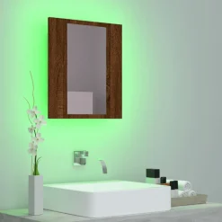 Kylpyhuoneen LED-Peilikaappi tekninen puu, 40x12x45 cm, eri värejä (08763)