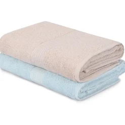 Kylpypyyhe Linento Beverly Hills Polo Club, 70x140cm, vaaleansininen/beige, 2kpl