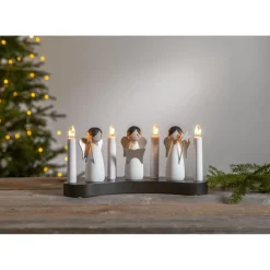 Kynttelikkö Star Trading Angel Choir, 31x8x15cm, valkoinen