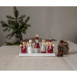 Kynttelikkö Star Trading Tomtefamilj, 33,5x7x20,5cm, moniväri