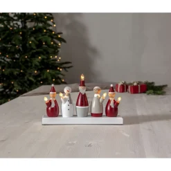 Kynttelikkö Star Trading Tomtefamilj, 33,5x7x20,5cm, moniväri