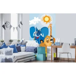 Lastenhuoneen tapetti Dimex Africa Animals, 150x250cm, monivärinen