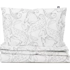 Lasten pussilakanasetti Familon Norppa Organic, mustavalkoinen, 120x160cm + 40x60cm