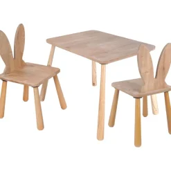 Lasten pöytä + 2 tuolia Linento Furniture BLTYZ-AKTV059-1, 45x60cm, ruskea