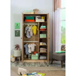 Lasten vaatekaappi Linento Furniture Mocha, 93cm, puukuvioitu