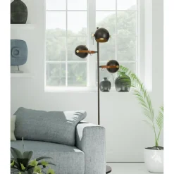 Lattiavalaisin Aneta Lighting Bow, 3x7W, Ø475x1520mm, IP20, GU10, musta