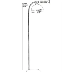 Lattiavalaisin Linento Lighting Azra 8736-1, 154cm, kulta