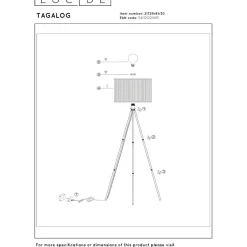 Lattiavalaisin Lucide Tagalog, Ø55cm, IP20, musta