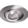 LED-alasvalo Airam Compact, Ø80x39mm, IP44, 5W/840, himmennettävä, suunnattava, satiini nikkeli