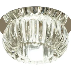 LED-alasvalo Aneta Lighting Sorrento, IP44 Ø 100x85 mm, upotettava kirkas lasi, kromi