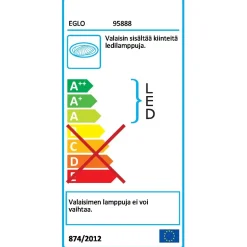 LED-alasvalo Eglo Pineda 12W, Ø102mm, IP44, kromi 95888