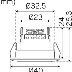 LED-alasvalo Hide-a-lite Core Smart Tilt 45°, 2700K, valkoinen