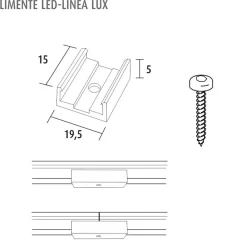 LED-kalustevalaisin Limente LED-Linea, 20 Lux, 2000x17x8 mm, 4000K