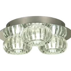 LED-kattovalaisin Aneta Lighting Sorrento, 3-osainen, IP44, kirkas/kromi