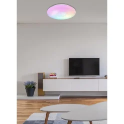 LED-kattovalaisin Globo Sully, 3000-6500K, sateenkaariefekti, valkoinen