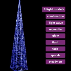 LED-koristevalokartio, akryyli, eri kokoja ja värejä