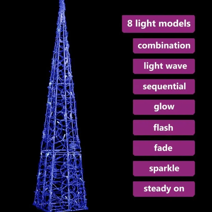 LED-koristevalokartio, akryyli, eri kokoja ja värejä