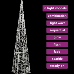 LED-koristevalokartio, akryyli, eri kokoja ja värejä