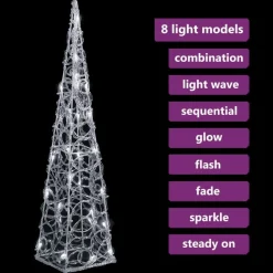 LED-koristevalokartio, akryyli, eri kokoja ja värejä