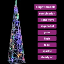 LED-koristevalokartio, akryyli, eri kokoja ja värejä