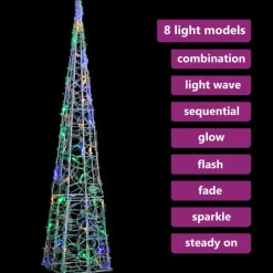 LED-koristevalokartio, akryyli, eri kokoja ja värejä