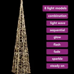LED-koristevalokartio, akryyli, eri kokoja ja värejä