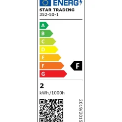 LED-lamppu Star Trading Soft Glow 352-50-1, Ø80x135mm, E27, kirkas, 1.6W, 2100K, 140lm
