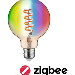 LED-älylamppu Paulmann Smart Home Zigbee 3.0 Globe, G95, E27, 470lm, 6.3W, RGBW+, filamentti, himmennettävä, kulta