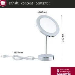 LED-meikkipeili Paulmann Masua IP44 jalustalla 55lm 230V 4W