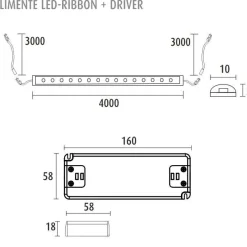 LED-nauha Limente 4m, IP20/IP44, 24V, 4000K + virtalähde