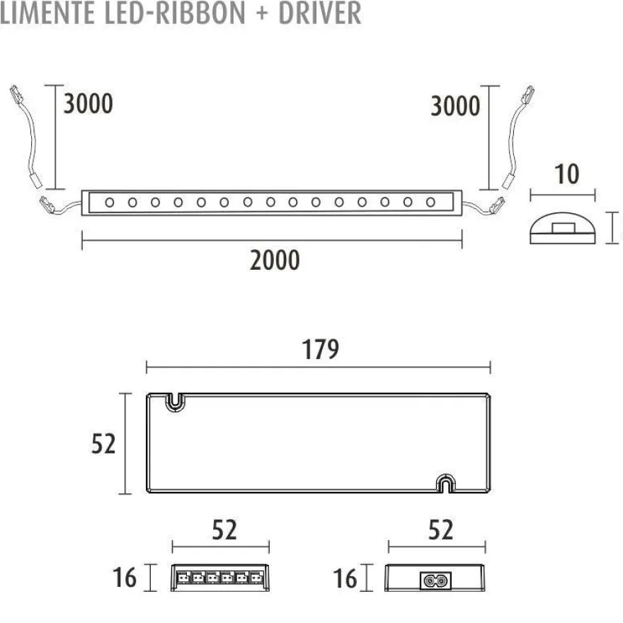 LED-nauha Limente 2m, IP20/IP44, 24V, 4000K + virtalähde