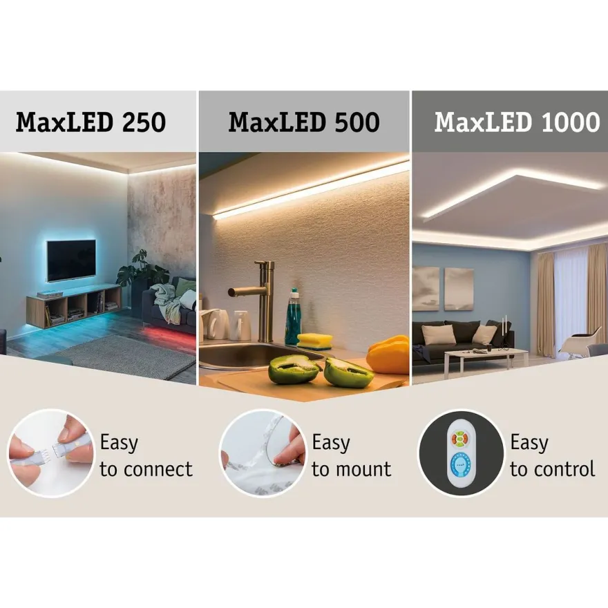LED-Nauhasetti muuntajalla Paulmann Max 500 Basic Set, 2700K, eri kokoja