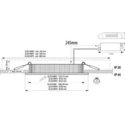 LED-paneeli Ensto Velox ALSD180HPU Ø180x19mm, IP44, 11W 830/840, harmaa