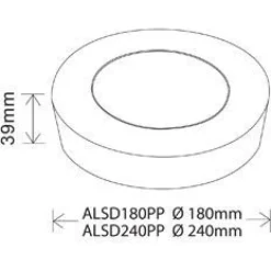 LED-paneeli Ensto Velox ALSD180PP Ø180x39mm, IP20, 11W 830/840, valkoinen