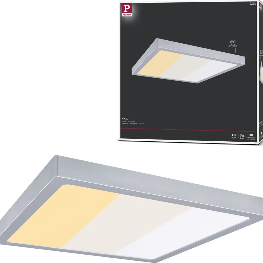 LED-paneeli Paulmann Abia 2 White Select hämäräohjatulla liiketunnistimella 2700-4000K, eri vaihtoehtoja