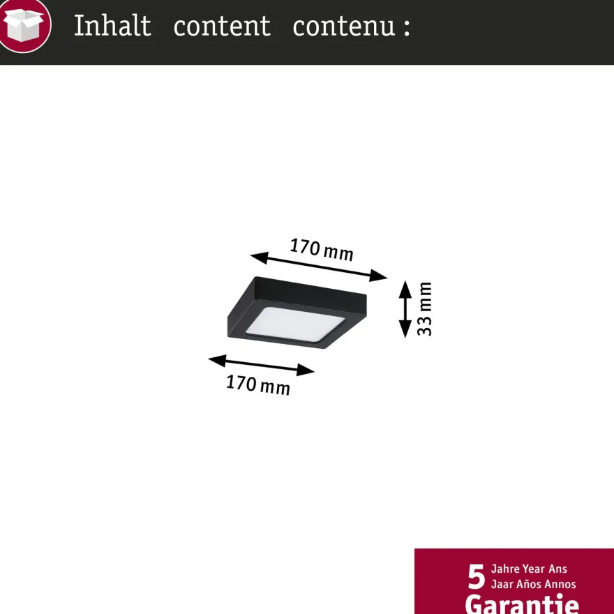 LED-paneeli Paulmann Abia 2 White Select hämäräohjatulla liiketunnistimella 2700-4000K, eri vaihtoehtoja