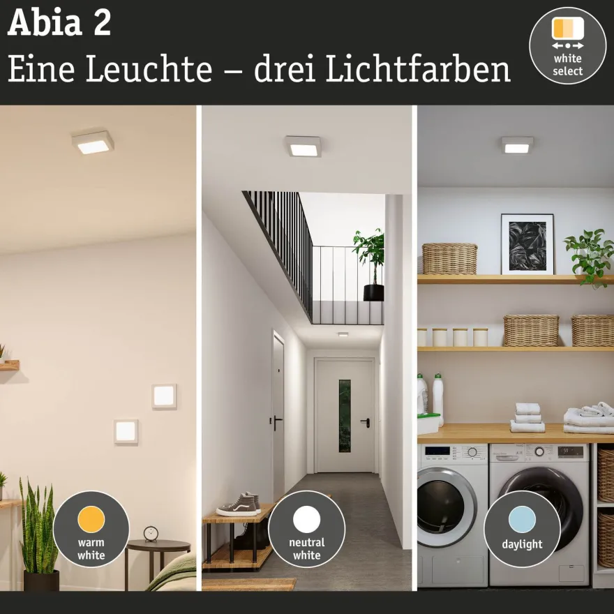 LED-paneeli Paulmann Abia 2 White Select hämäräohjatulla liiketunnistimella 2700-4000K, eri vaihtoehtoja