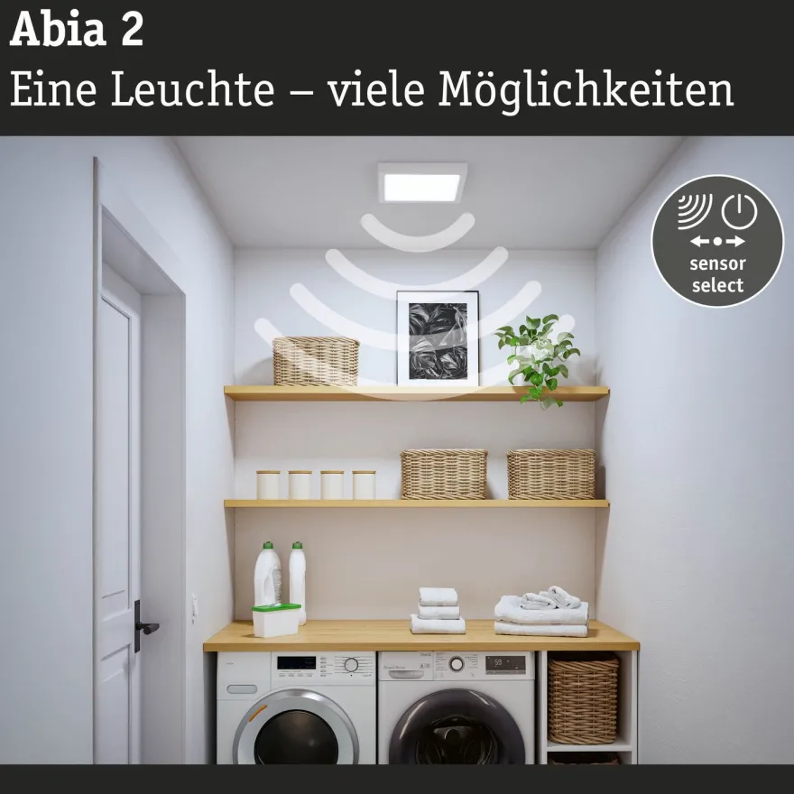 LED-paneeli Paulmann Abia 2 White Select hämäräohjatulla liiketunnistimella 2700-4000K, eri vaihtoehtoja