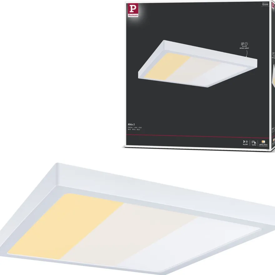 LED-paneeli Paulmann Abia 2 White Select hämäräohjatulla liiketunnistimella 2700-4000K, eri vaihtoehtoja
