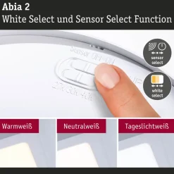 LED-paneeli Paulmann Abia 2 White Select hämäräohjatulla liiketunnistimella 2700-4000K, eri vaihtoehtoja
