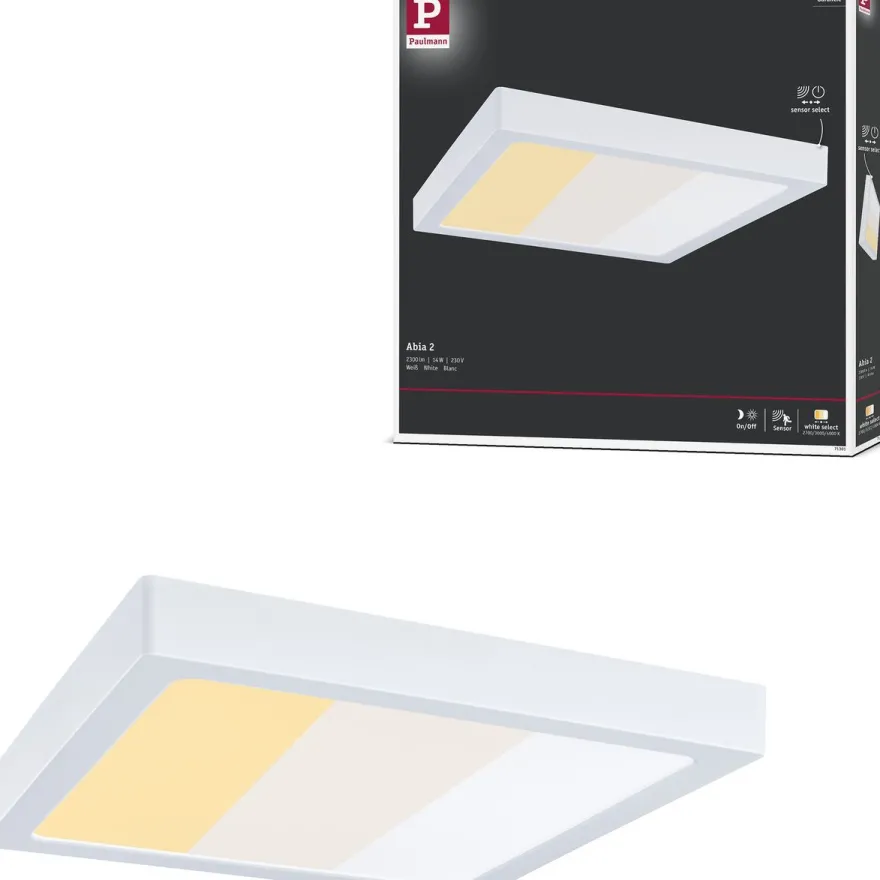 LED-paneeli Paulmann Abia 2 White Select hämäräohjatulla liiketunnistimella 2700-4000K, eri vaihtoehtoja