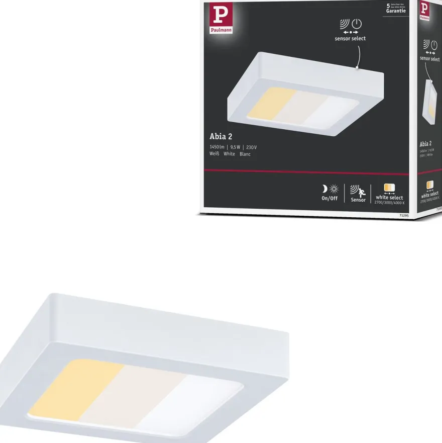 LED-paneeli Paulmann Abia 2 White Select hämäräohjatulla liiketunnistimella 2700-4000K, eri vaihtoehtoja