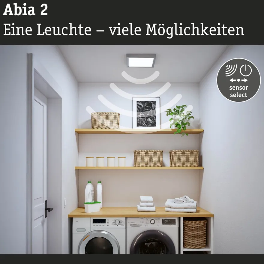 LED-paneeli Paulmann Abia 2 White Select hämäräohjatulla liiketunnistimella 2700-4000K, eri vaihtoehtoja