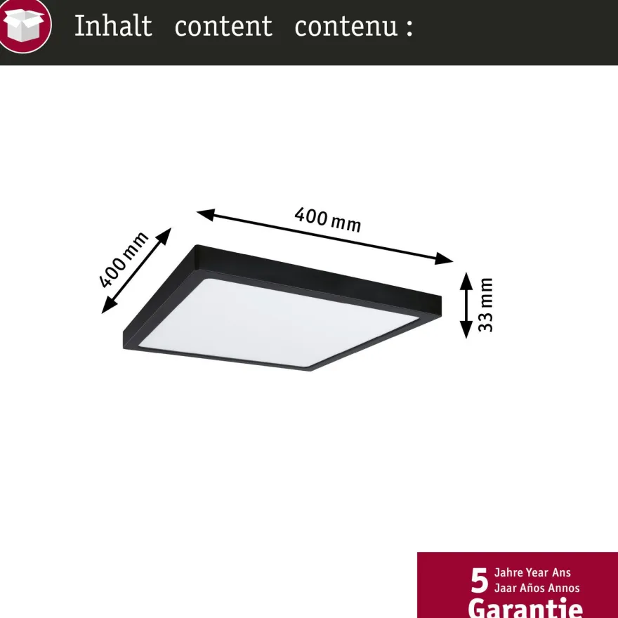 LED-paneeli Paulmann Abia 2 White Select hämäräohjatulla liiketunnistimella 2700-4000K, eri vaihtoehtoja