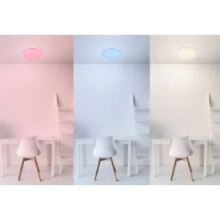 LED-plafondi Globo Atreju, Ø29cm, 15W, himmennettävä, valkoinen