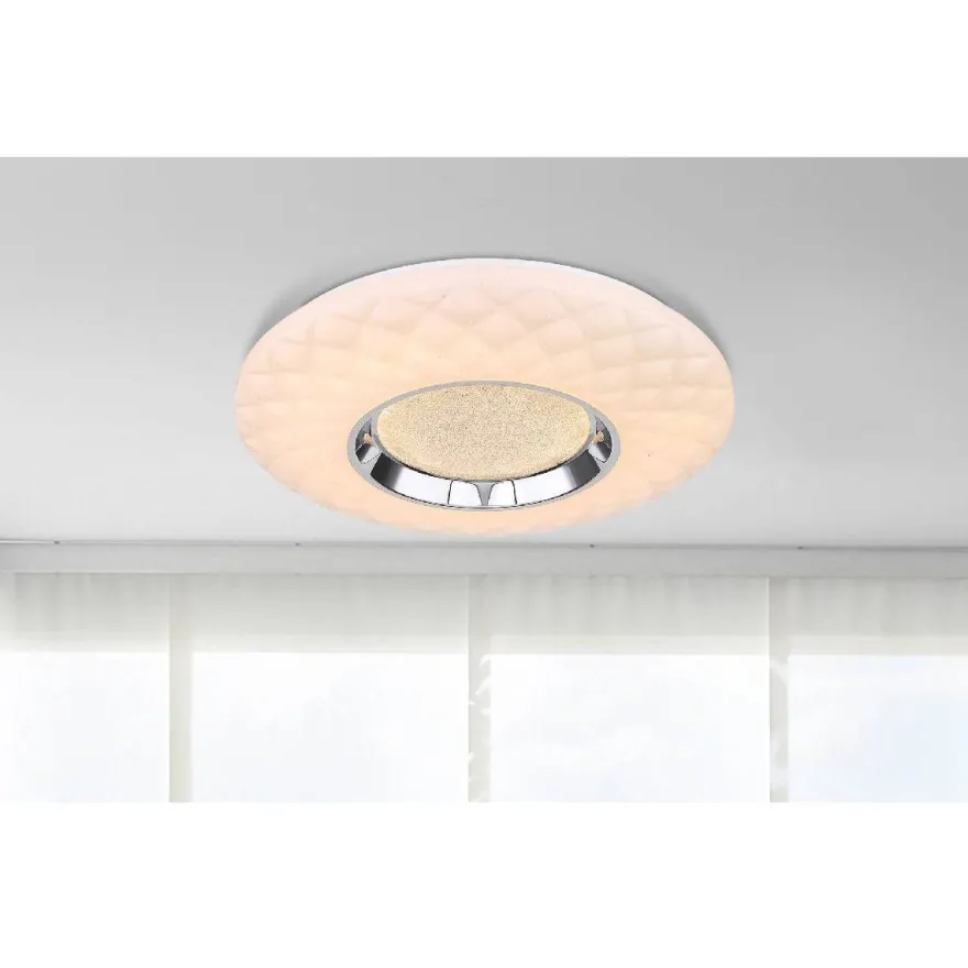 LED-plafondi Globo Magnifique, Ø49cm, 30W, himmennettävä, valkoinen