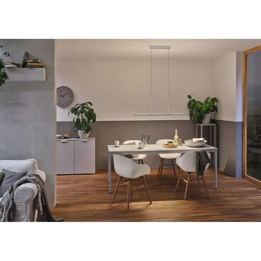 LED-riippuvalaisin Paulmann Lento, Smart Home Bluetooth, säädettävä värilämpötila, himmennettävä, mattakromi