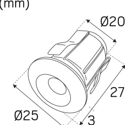 LED-saunavalaisin Hide-a-lite Heatspot G2, 2700K, teräs