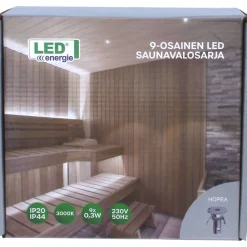 LED-saunavalosarja Led Energie, 9-osainen, hopea, teflon