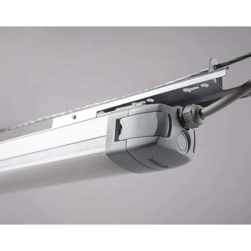 LED-teollisuusvalaisin Hide-a-lite Liteline 1500 S, tunnistimella, IP65, vaaleanharmaa